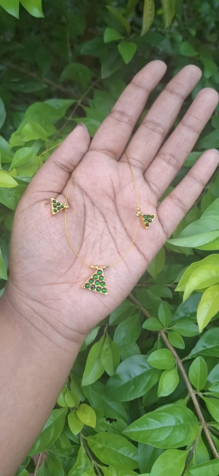 Invisible Chain with three pendant(green)