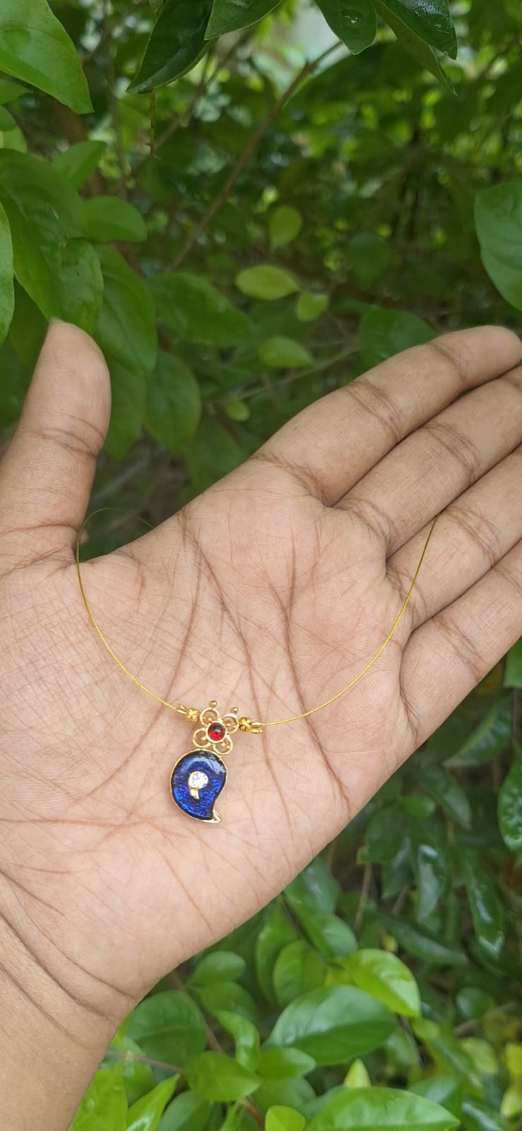 Blue Stone Pendant Necklace